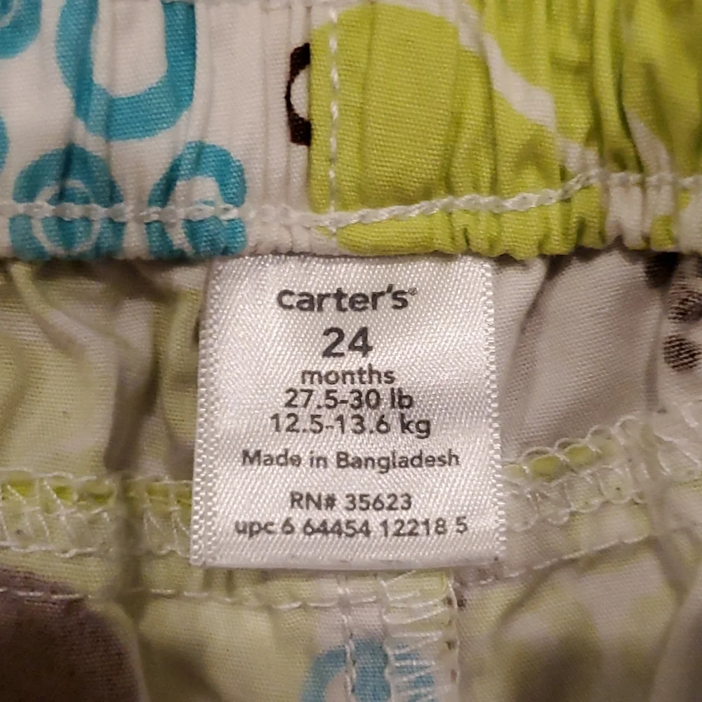 Girls Carter's brown, lime, & blue floral shorts size 24M